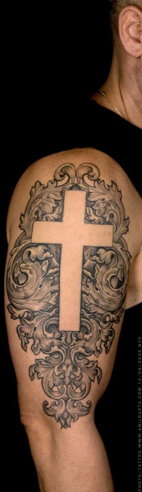 Anil Gupta #tattoo  Cross tattoo designs, Cross tattoo for men