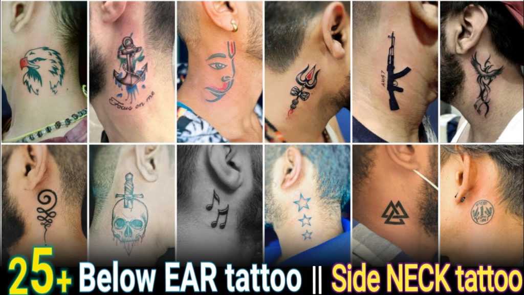 Below EAR tattoos  Side NECK tattoo designs  Behind the EAR tattoo  ideas  Neck tattoos for Men