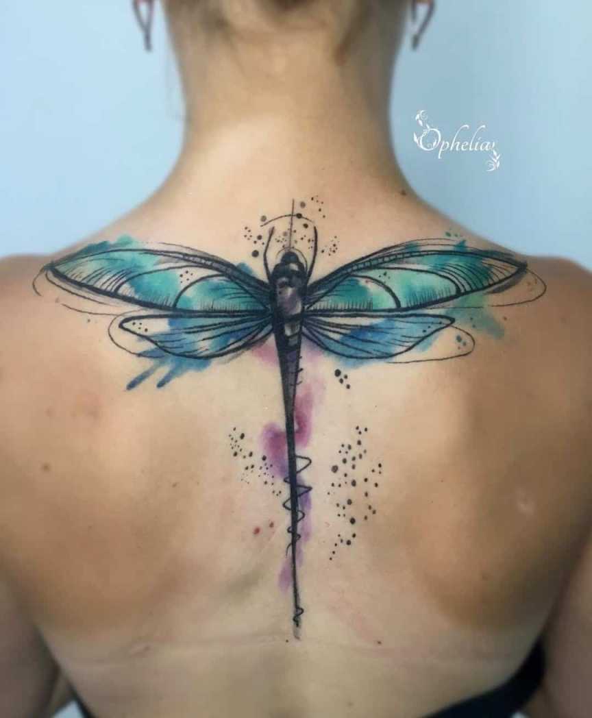 Blue Neck Dragonfly Tattoo  Dragonfly tattoo design, Dragonfly