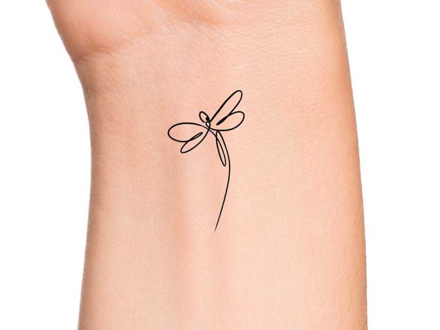 Dragonfly Line Temporary Tattoo / Small Dragonfly Tattoo - Etsy Canada