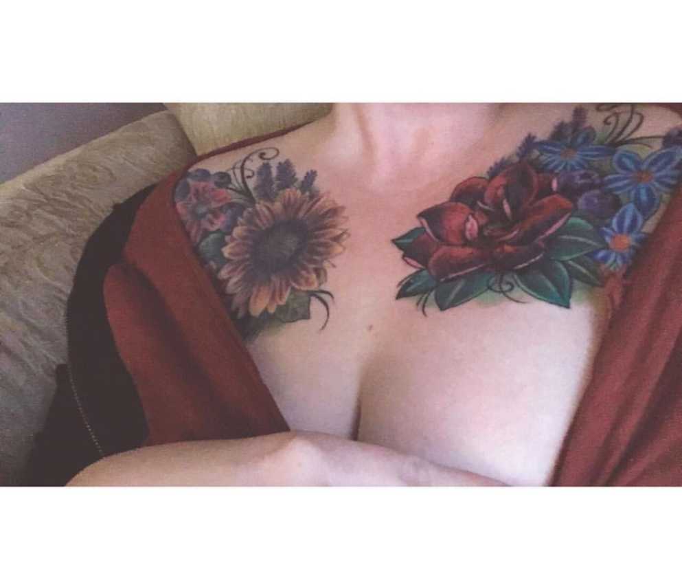 Floral Chest Tattoo Cover Up❤  Chest tattoos for women