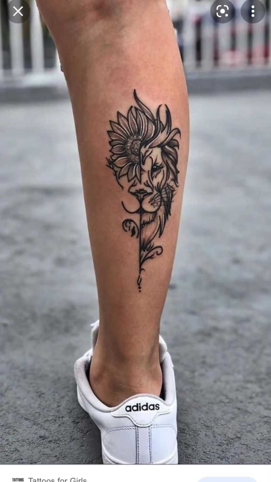 Flower Calf Tattoo for Women