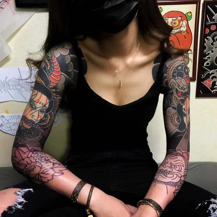 Image may contain:  people  Japanese tattoo women, Traditional