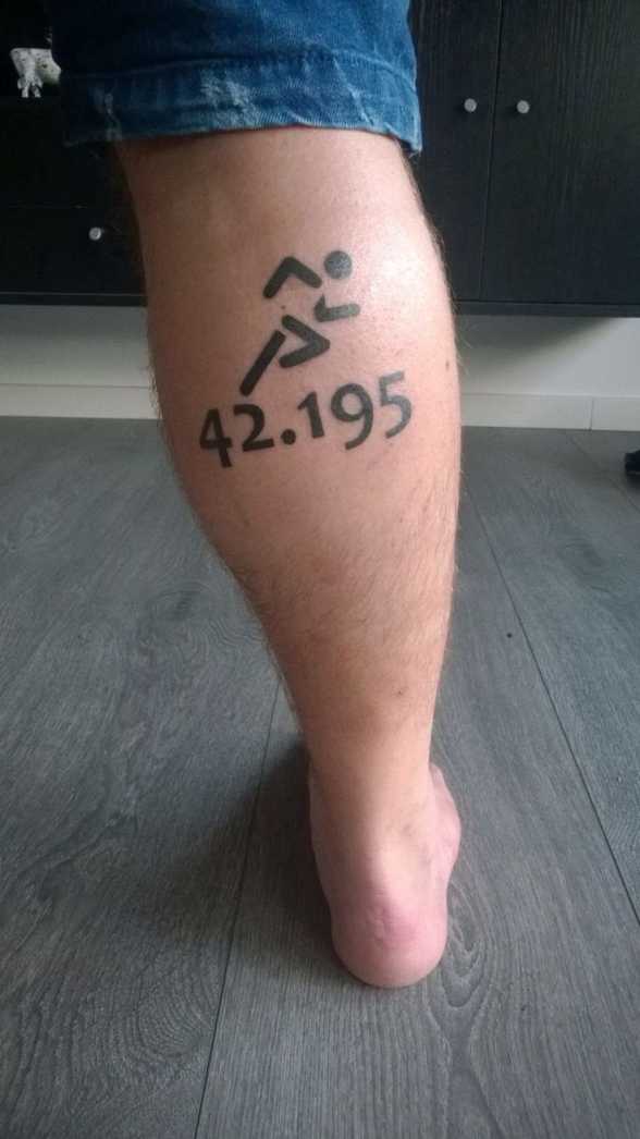 Memory of my first marathon! #marathon #tattoo #running  Running