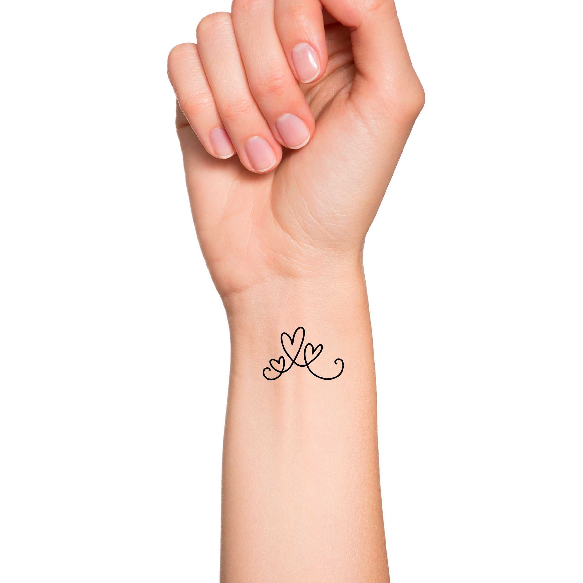 Motherhood  Hearts Outline Temporary Tattoo / Cute Wrist Tattoo