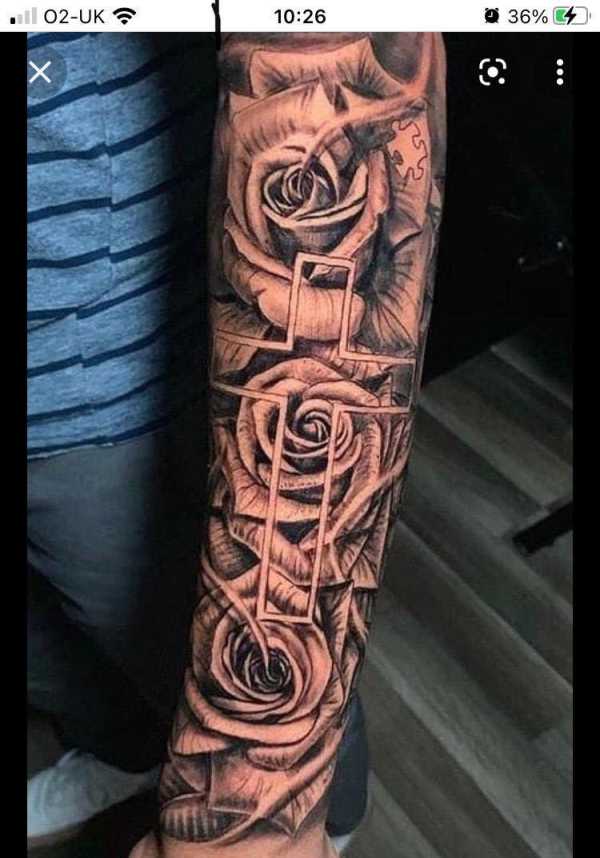 Pin by Edgars Etlings on Cross tattoo  Rose tattoos for men