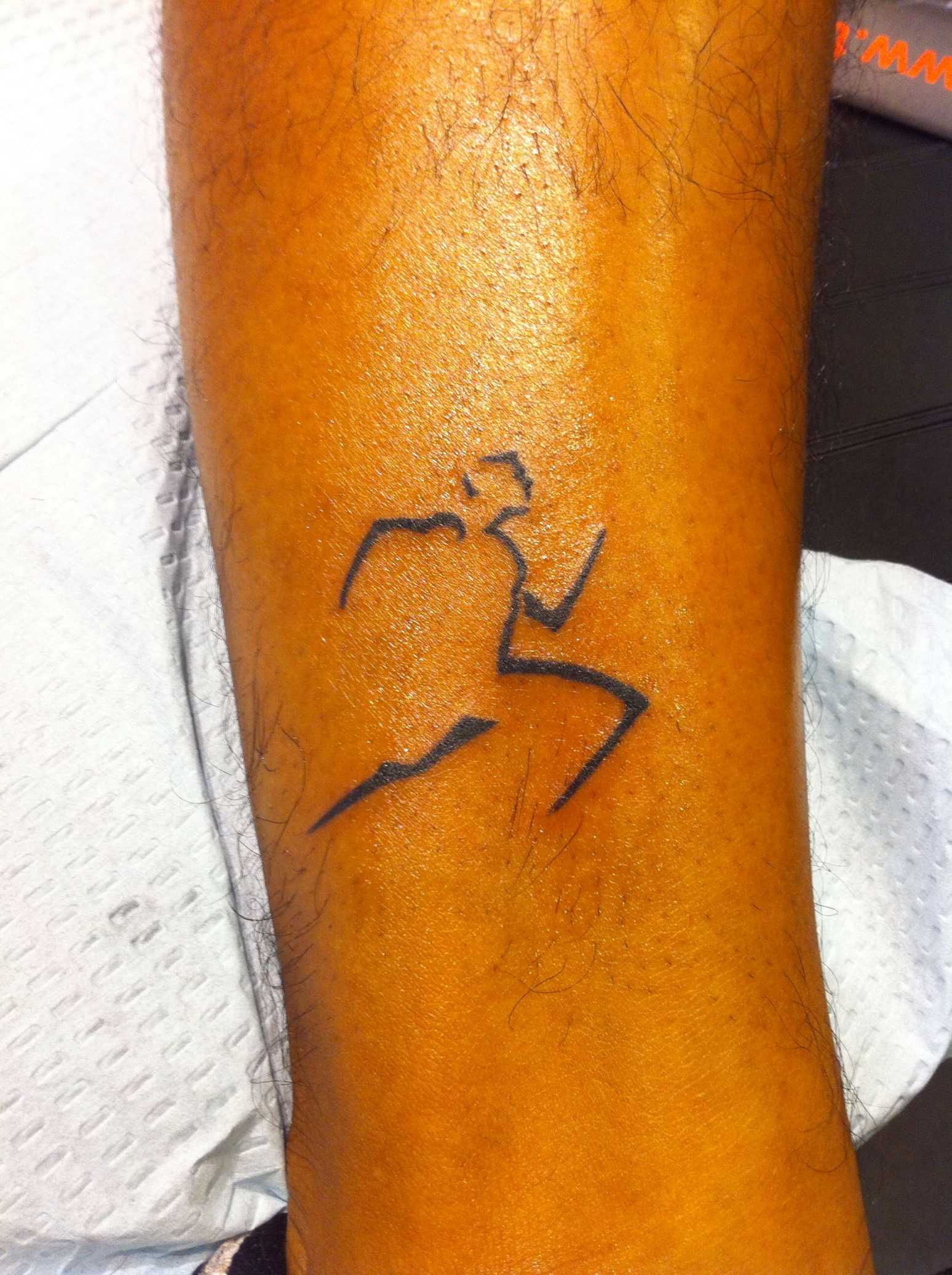 Running man ankle tattoo  Running tattoo, Runner tattoo, Sport