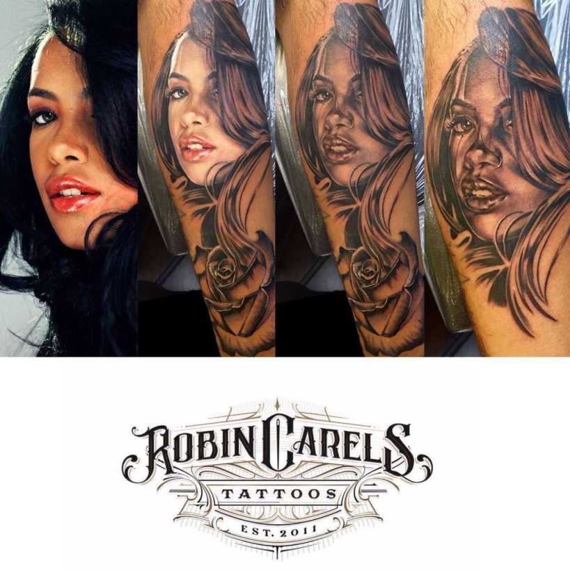 A beautiful tattoo Aaliyah  Picture tattoos, Hand tattoos, S tattoo