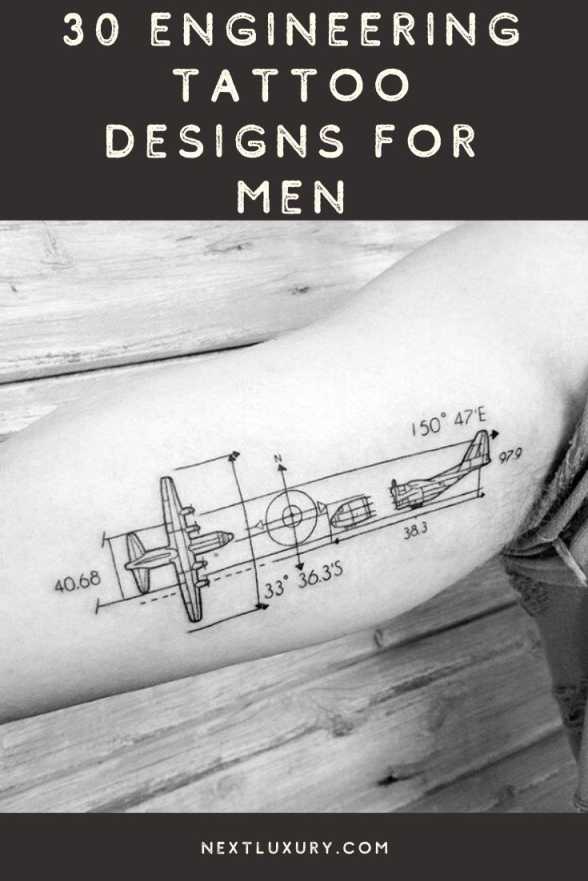 Amazing Engineering Tattoo Designs for Men [ Guide