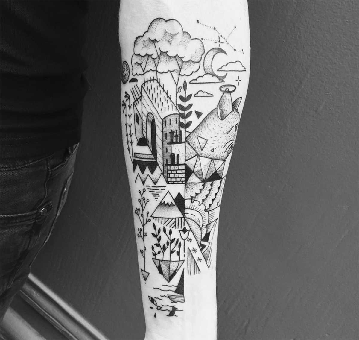 Artists Creating Powerful Tattoos Using Only Lines – Scene
