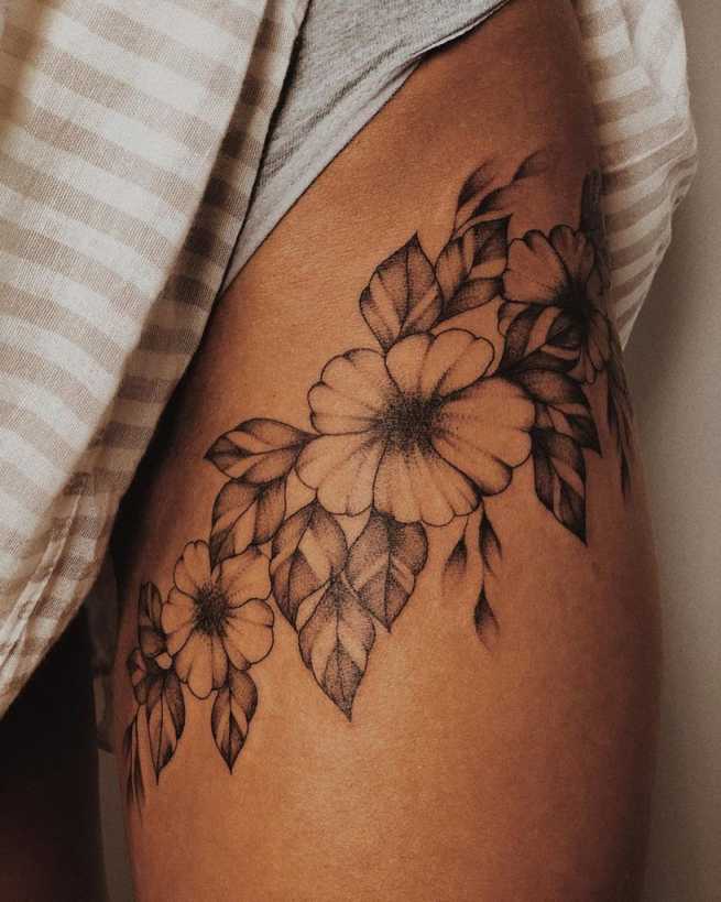 Attractive Small Thigh Tattoos ideas To Try  Front thigh