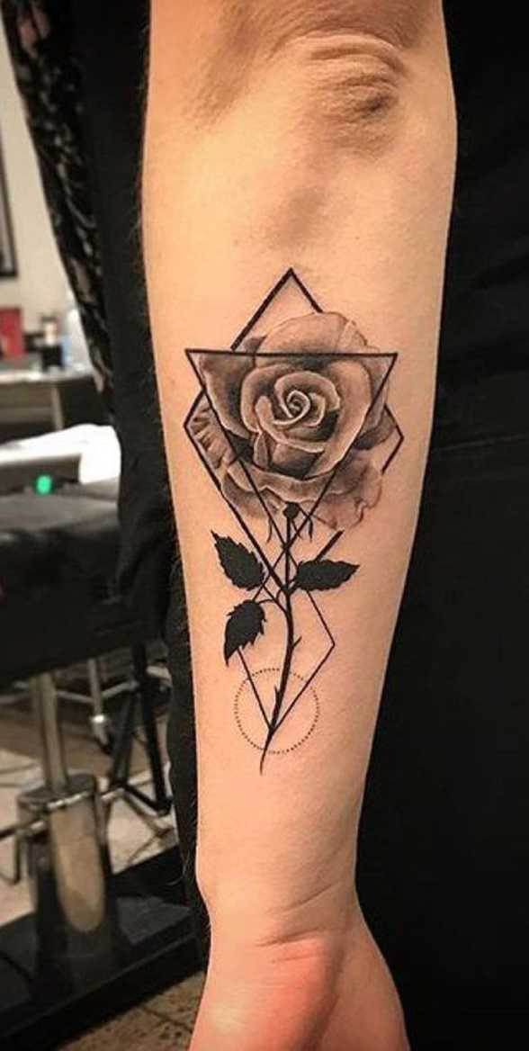 + Beautiful Rose Tattoo Ideas  Geometric rose tattoo, Rose