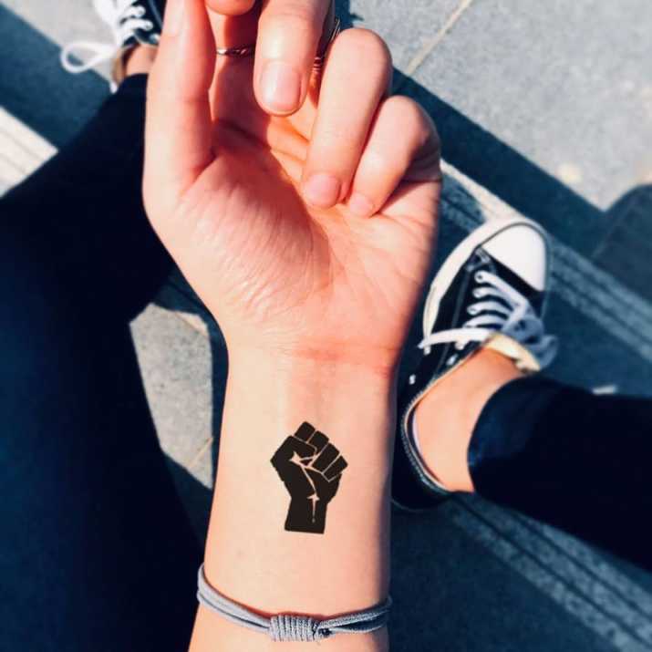 Black Lives Matter Power Fist Temporary Tattoo Sticker (Set of