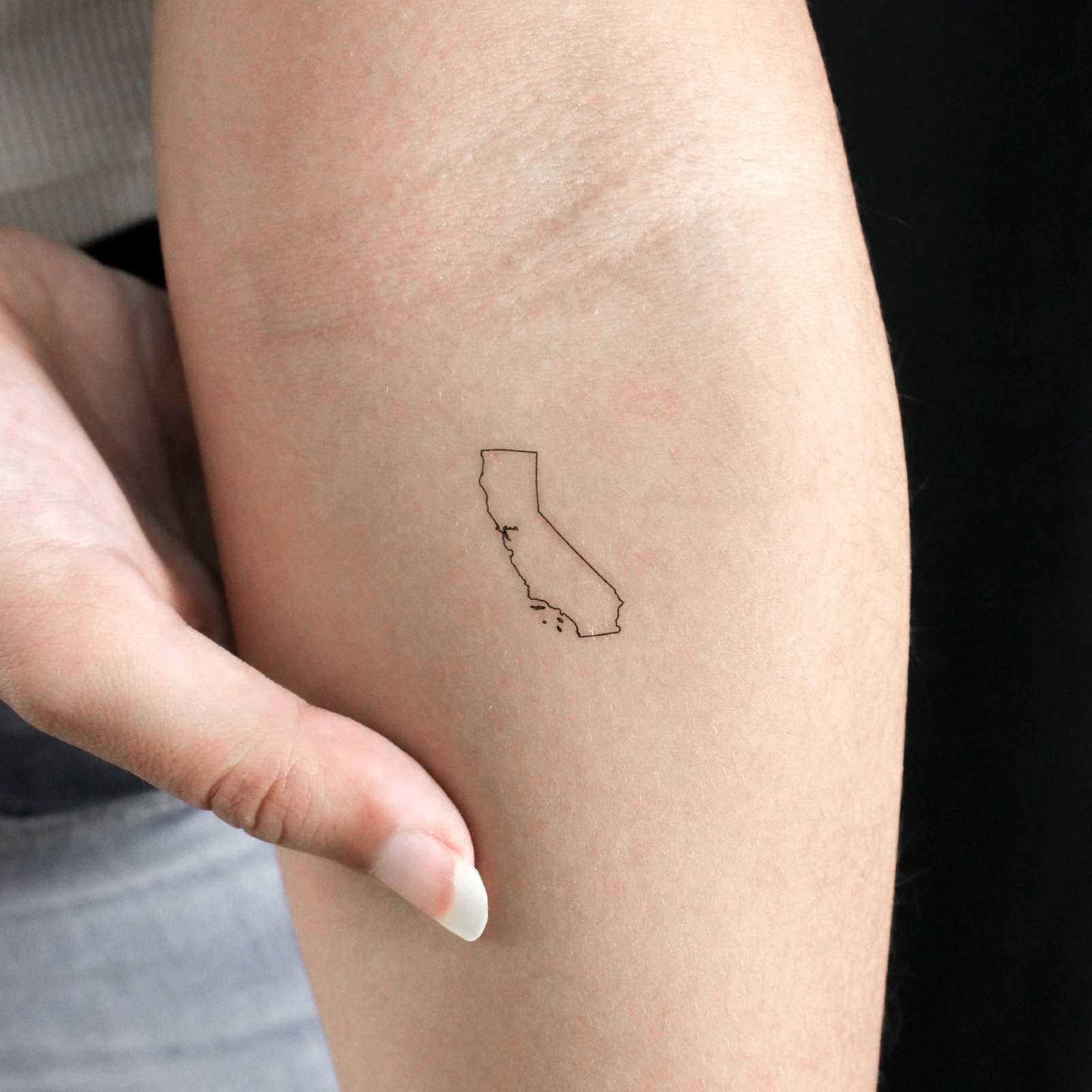 California Map Temporary Tattoo set of  - Etsy