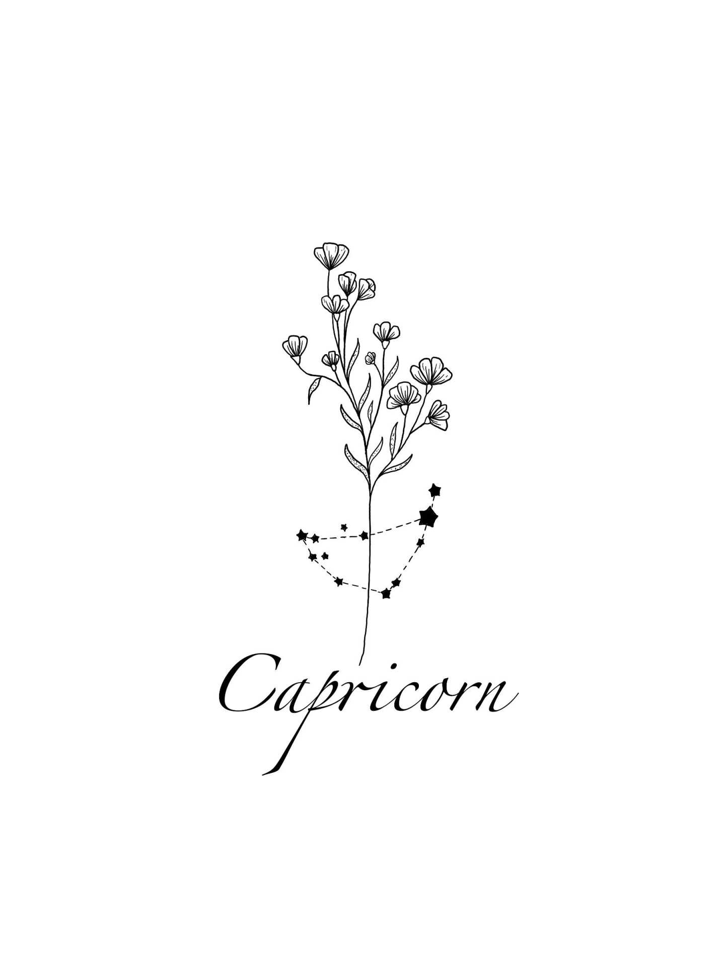 Capricorn Constellation Tattoo Babys Breath Flower Tattoo Design