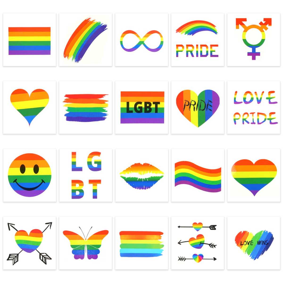CCINEE Sheets Pride Rainbow Tattoos Gay Pride Tattoo Waterproof Rainbow  Temporary Tattos LGBT Rainbow Tattoo Stickers for Pride Festival Pride Day