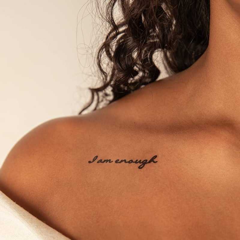 Conscious Ink Manifestation Tattoo -Pack "I Am Enough - Script" (Set of )
