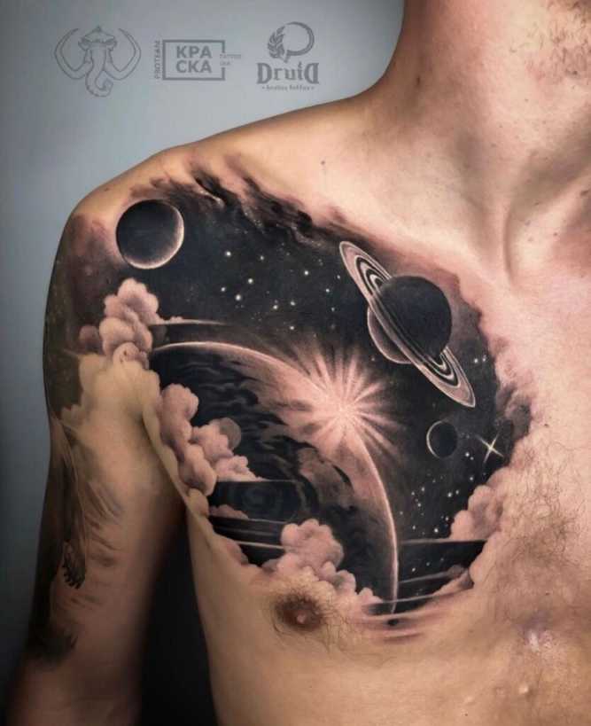 + Cool Space Tattoo Ideas - Galaxy, Universe Tattoo Designs