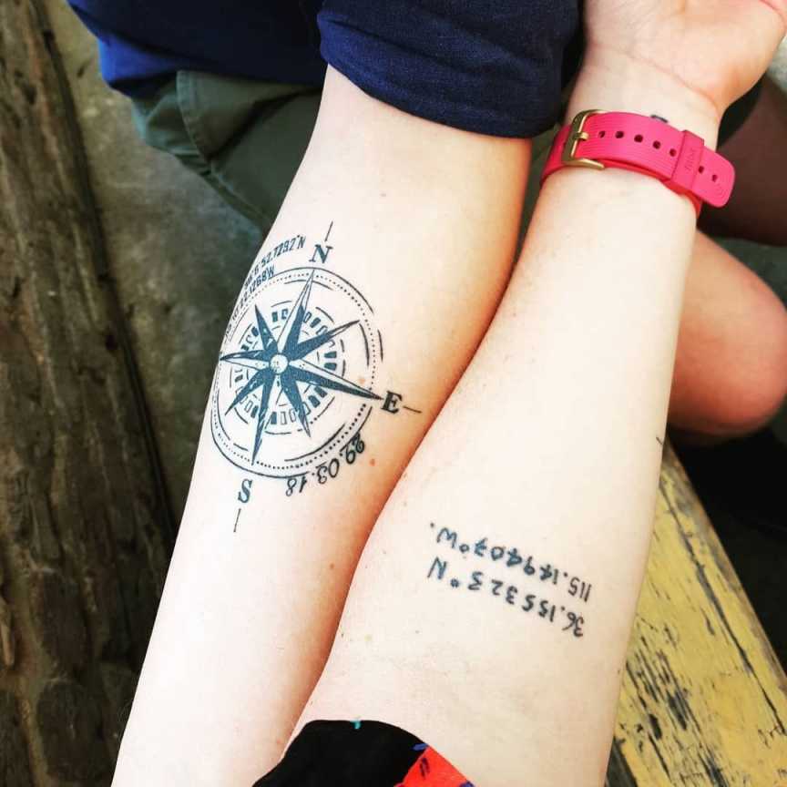 + Coordinate Tattoo Ideas To Show Your Adventure Love