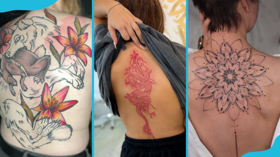 eye-catching back tattoos for women: Cool tattoo designs with