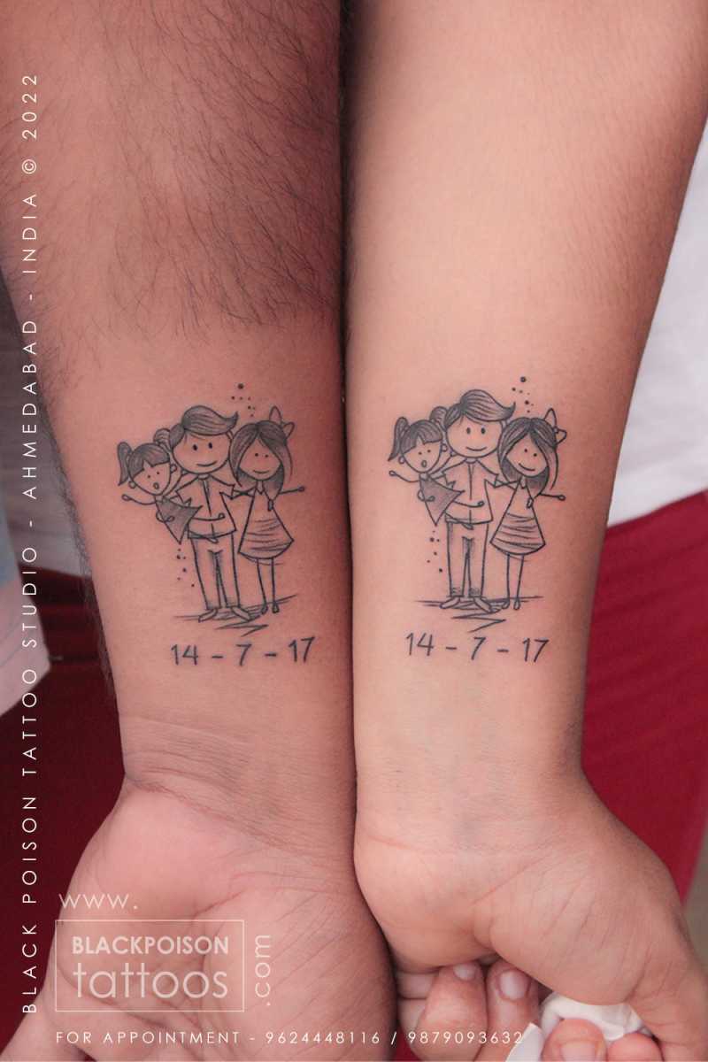 Father Daughter Tattoo Inked by Black Poison Tattoos