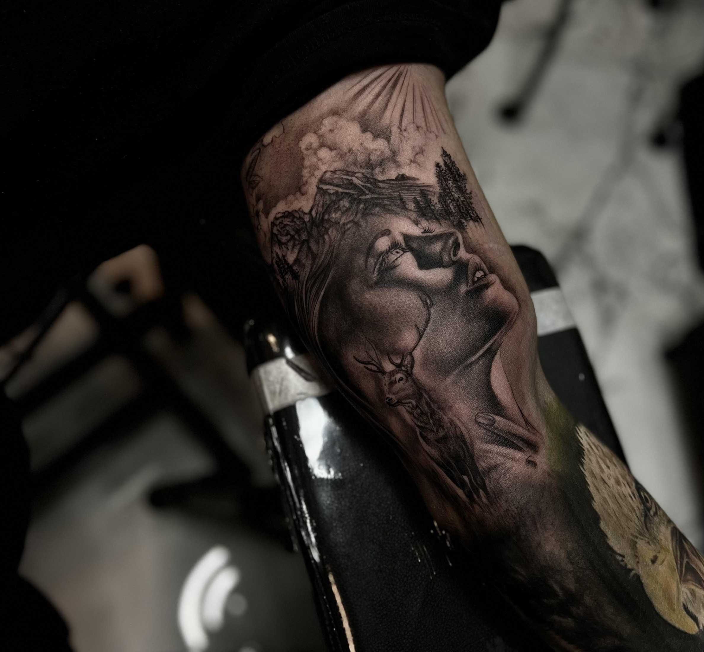 Inner bicep tattoo done at Inkmortal Tattoo by OJ in Redbank NJ