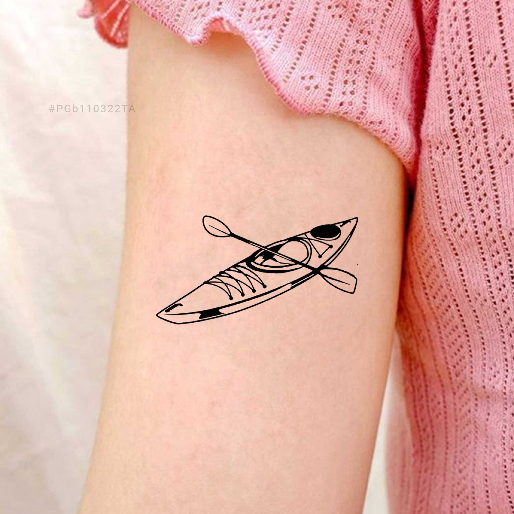 Kayak Temporary Tattoo, Fake Tattoo, Symbol Tattoo, Removable