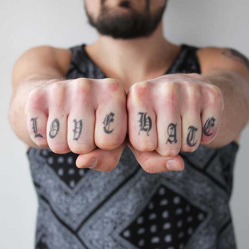 Knuckle Old Letters Temporary Tattoo Set ( tattoos) – TattooIcon