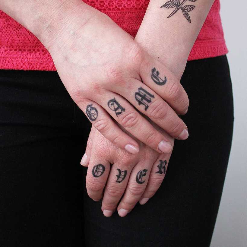 Knuckle Old Letters Temporary Tattoo Set ( tattoos) – TattooIcon