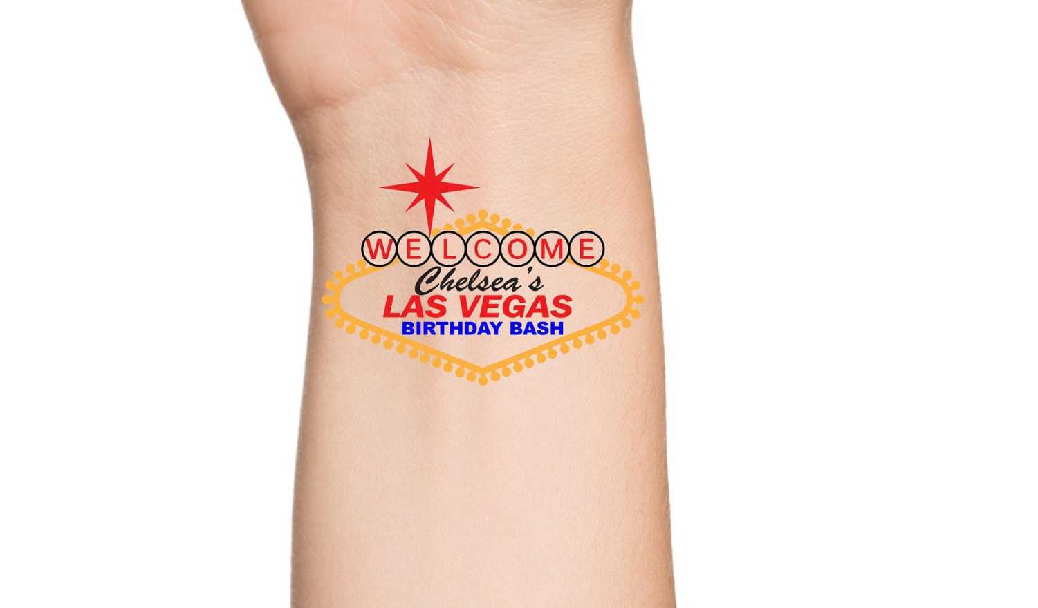 Las Vegas Birthday, Las Vegas Bachelorette, Tattoo, Vegas Tattoo, Las Vegas  Tattoo, Las Vegas Party Favors, Las Vegas, Temporary Tattoo