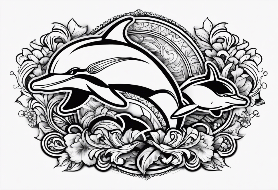Miami dolphins no flowers tattoo idea  TattoosAI