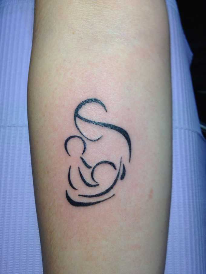 Mother with two children tattoo  Tattoos for kids, Mother tattoos