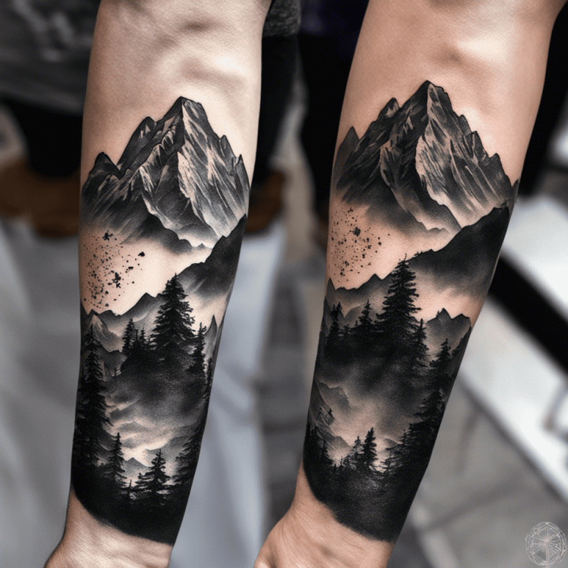 Mountain Tattoo Ideas Created with AI  artAistry – artAIstry