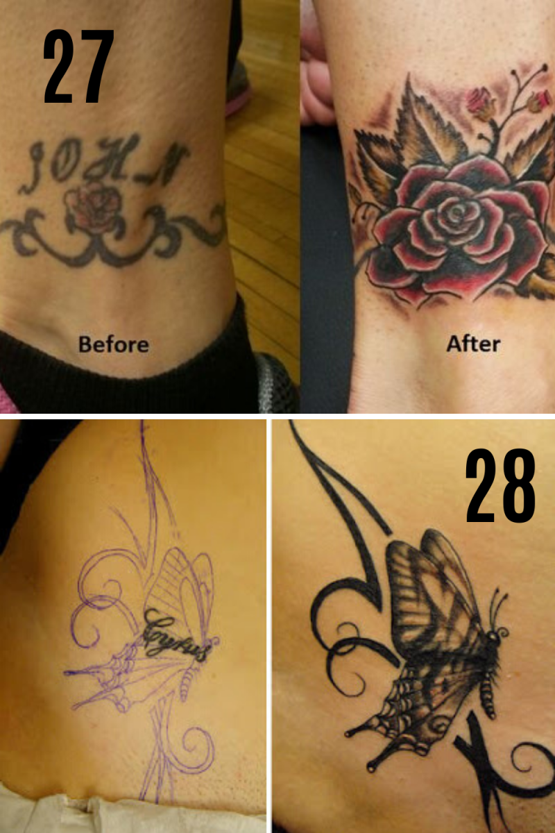 Name Cover Up Tattoo Ideas - TattooGlee  Cover up name tattoos