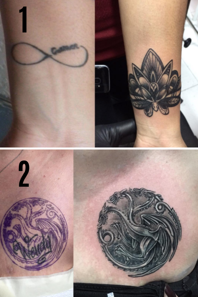 Name Cover Up Tattoo Ideas - tattooglee  Cover up tattoos