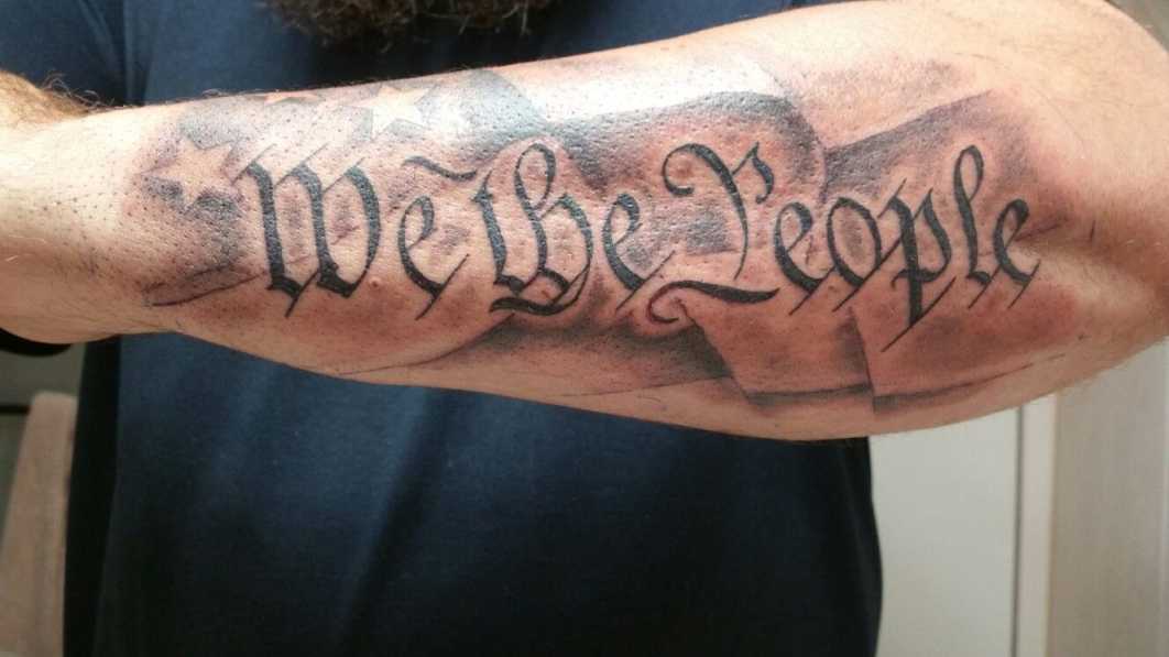 New addition to the patriotic arms "we the people"  Half sleeve