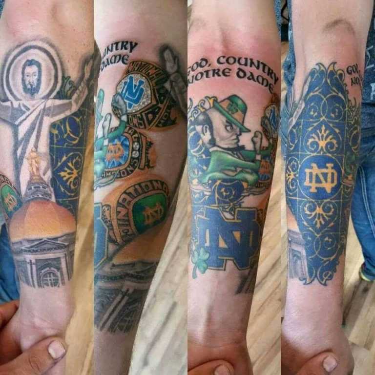 Notre Dame Tattoo Ideas  Shamrock tattoos, Face tattoos, Clover