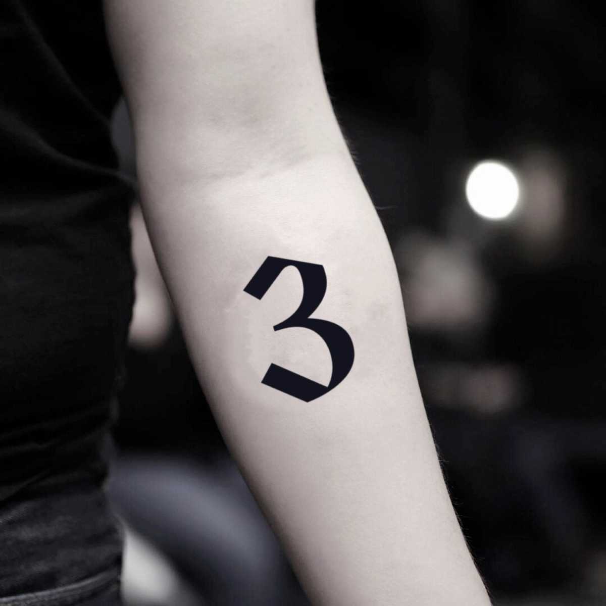 Number  Temporary Tattoo Sticker (Set of )