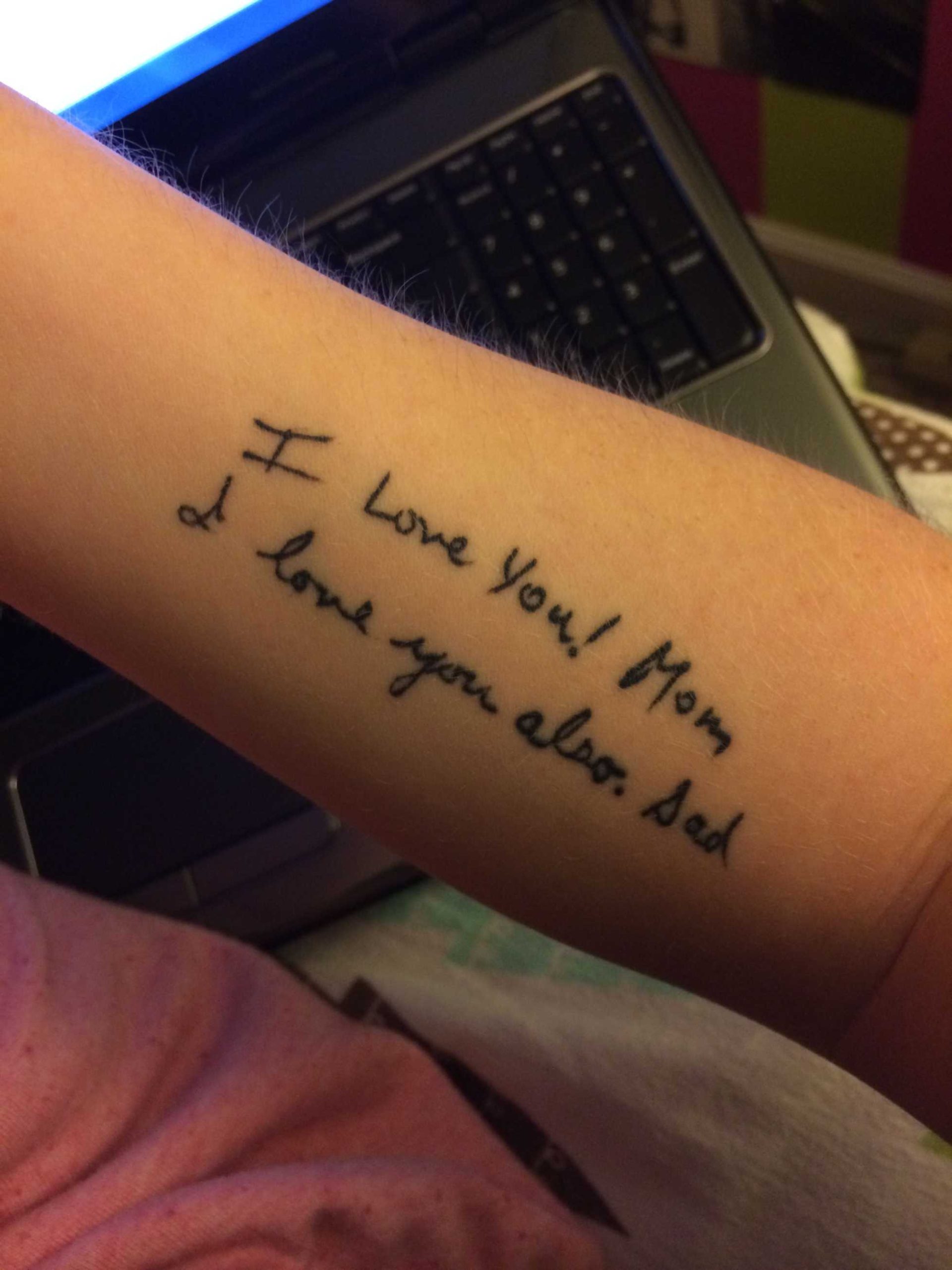 Parents handwriting tattoo  Handwriting tattoos, Tattoo quotes