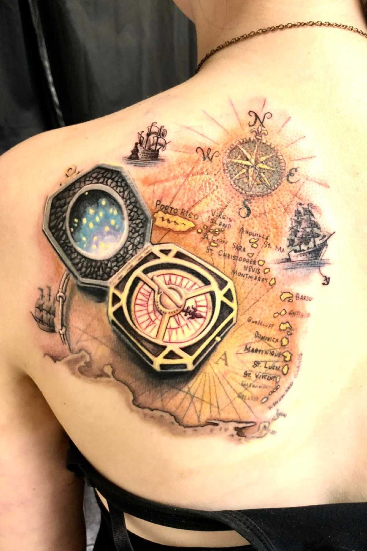 piratesofthecaribbeancompass #compass #colourful  Tattooing inks