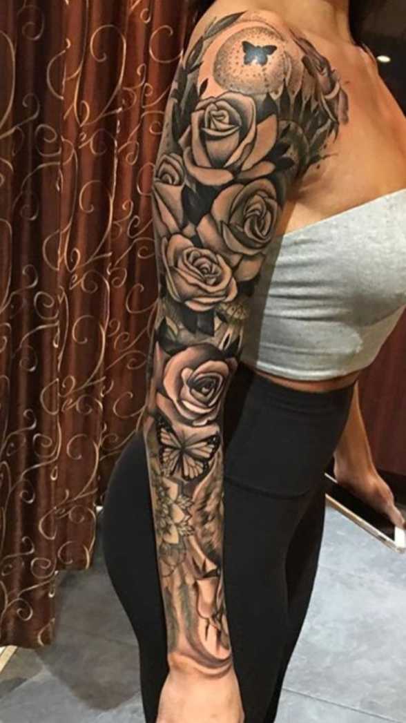 + Popular Sleeve Tattoos for Women in   Feminine tattoo