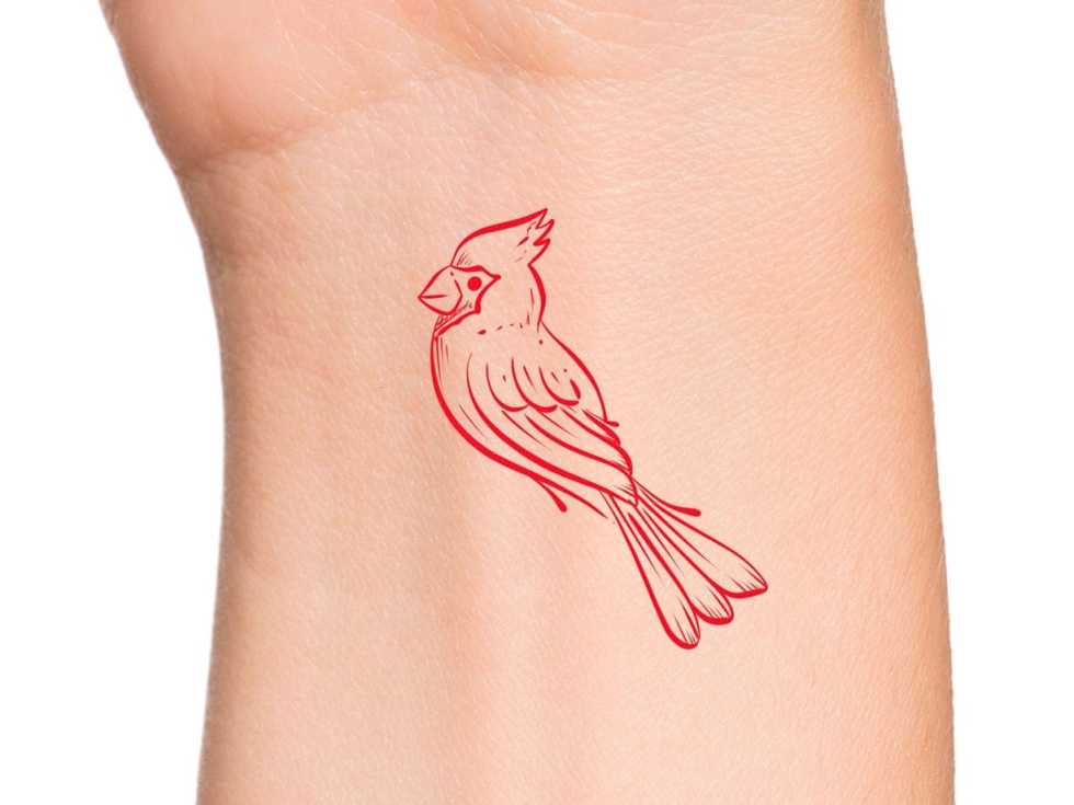 Red Cardinal Temporary Tattoo / Bird Tattoos - Etsy