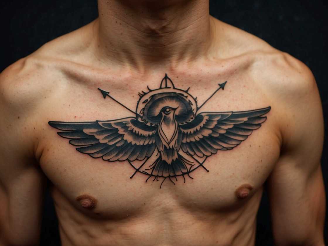 Small but Mighty: Bold Chest Tattoo Ideas for Men  by Dresser AI