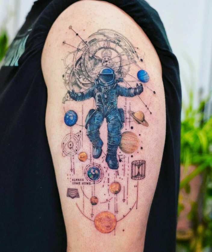 Space Tattoos That Are Basically Outer Space Cool  Bored Panda