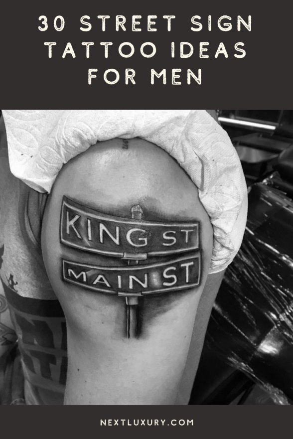 Street Sign Tattoo Ideas for Men [ Inspiration Guide