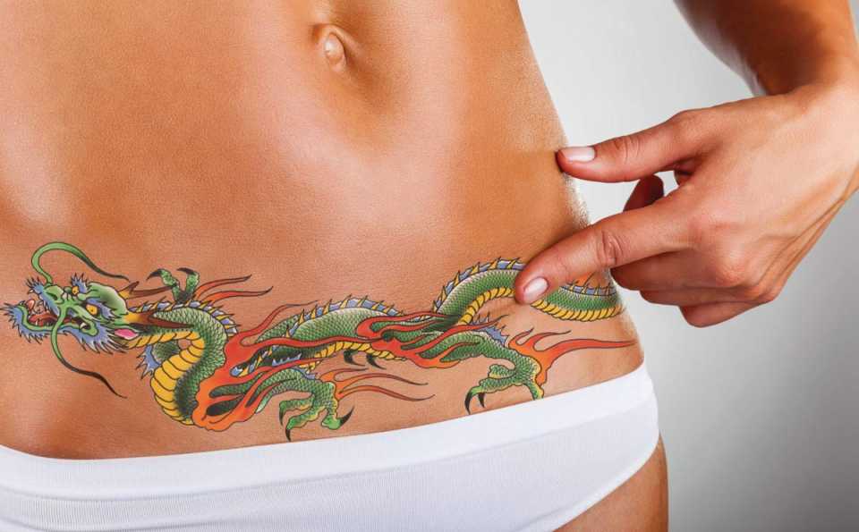 Tatsu Dragon Temporary Tattoo - Tummy Tuck, Mastectomy Scar Cover,  Realistic and Long Lasting, Fashionable and Safe