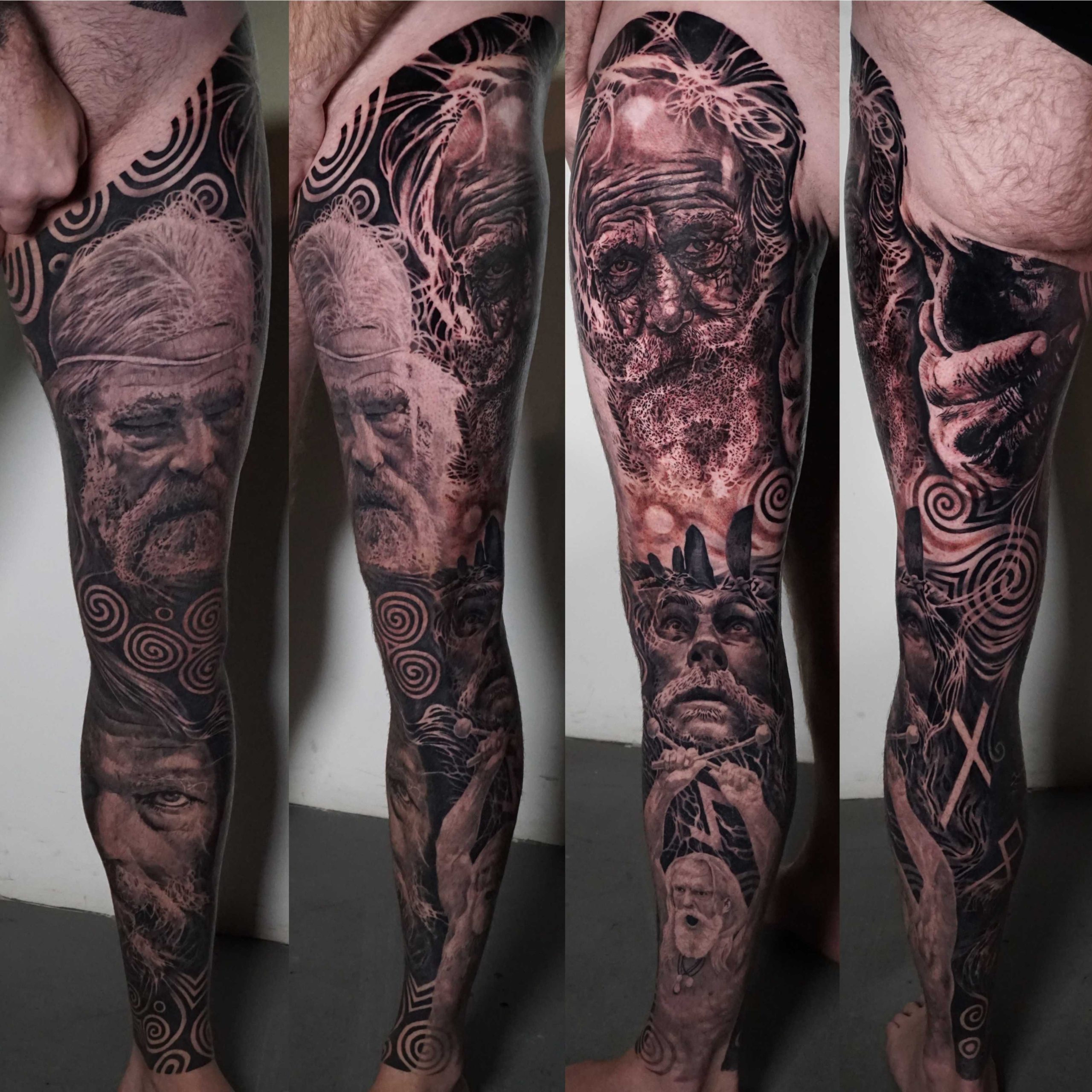 Tattoo uploaded by Alo Loco Tattoo • Black and grey full leg