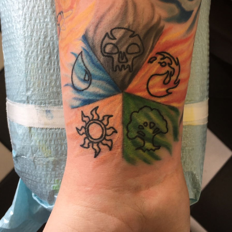 Tattoo uploaded by David Butler • Magic The Gathering Mana Symbols