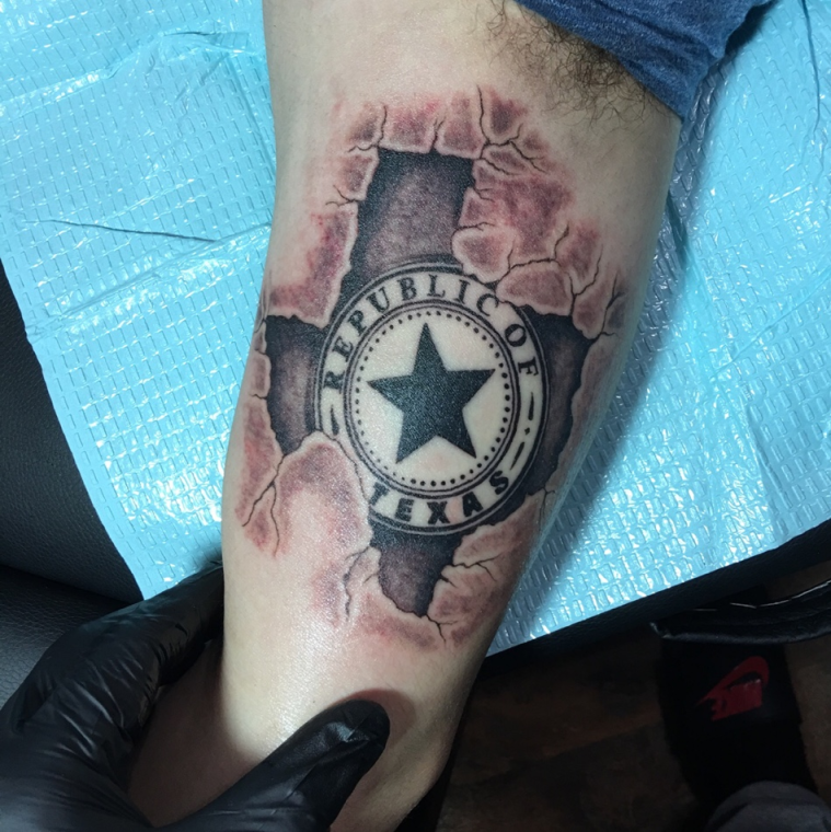 Tattoo uploaded by jesus • Texas seal+texas state add on