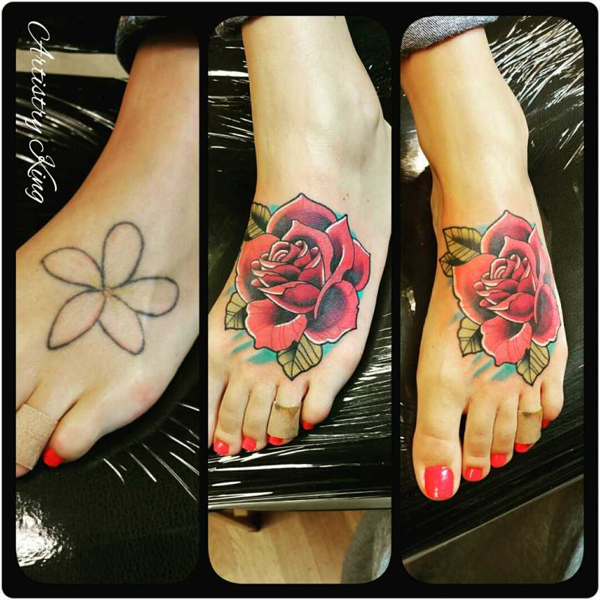 Tattoo uploaded by Jt • Cover up foot tattoo